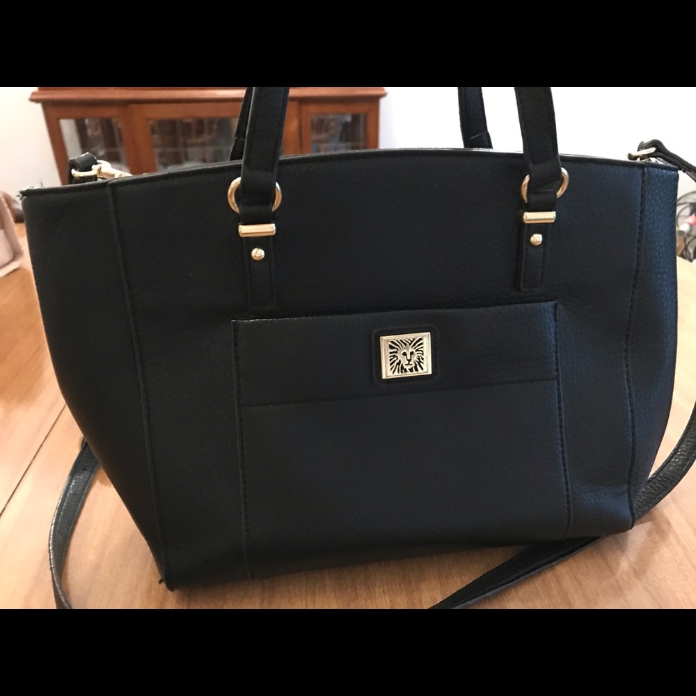 Black leather purse